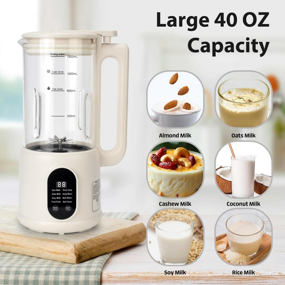 40 Oz Automatic Plant Milk Mak - đánh giá và giá Soy Milk Maker