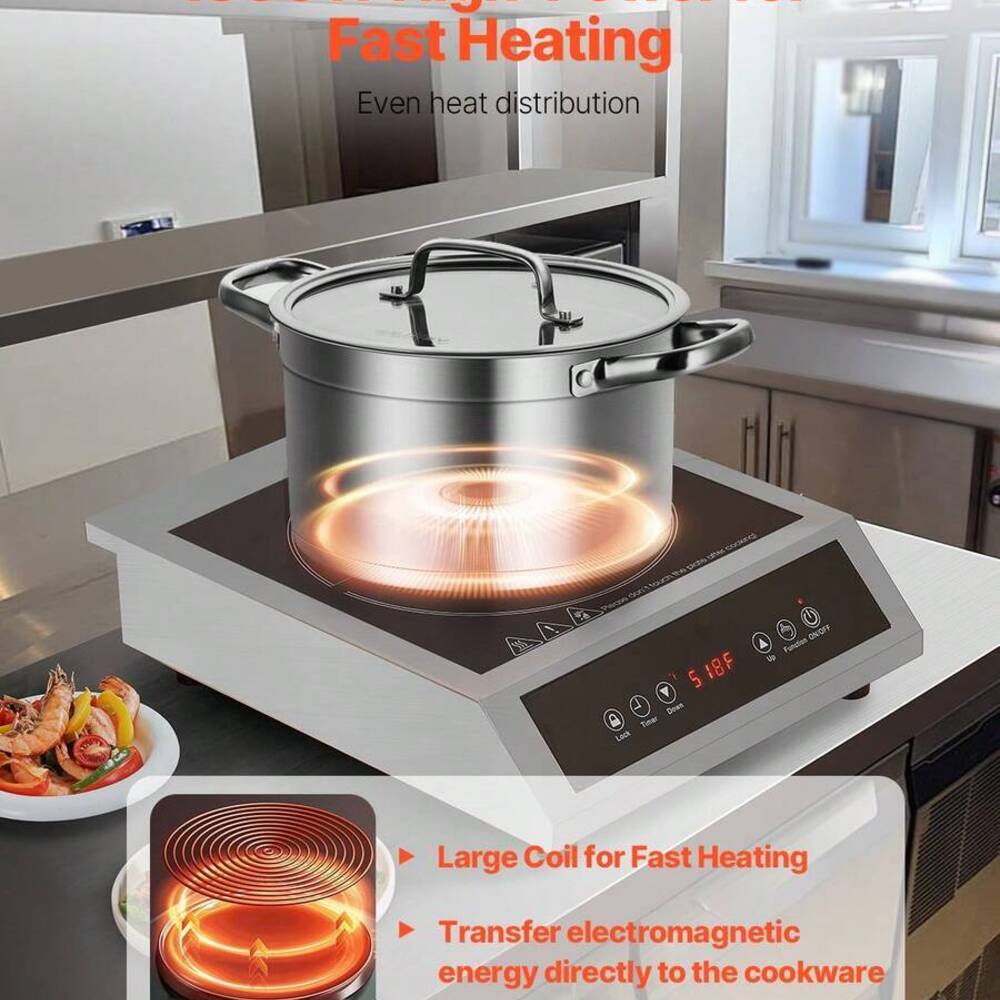 Portable Cooktop, 1800W Commer - đánh giá và giá Induction Cooktop Portable