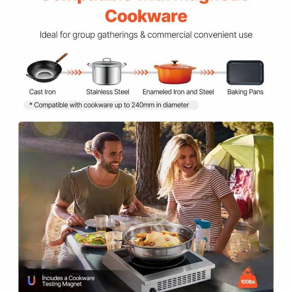 Portable Cooktop, 1800W Commer - đánh giá và giá Induction Cooktop Portable