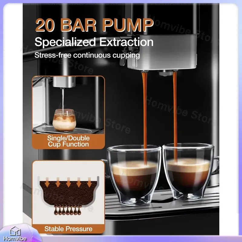 20 Bar Fully Automatic Espress - đánh giá và giá Milk Frother Automatic
