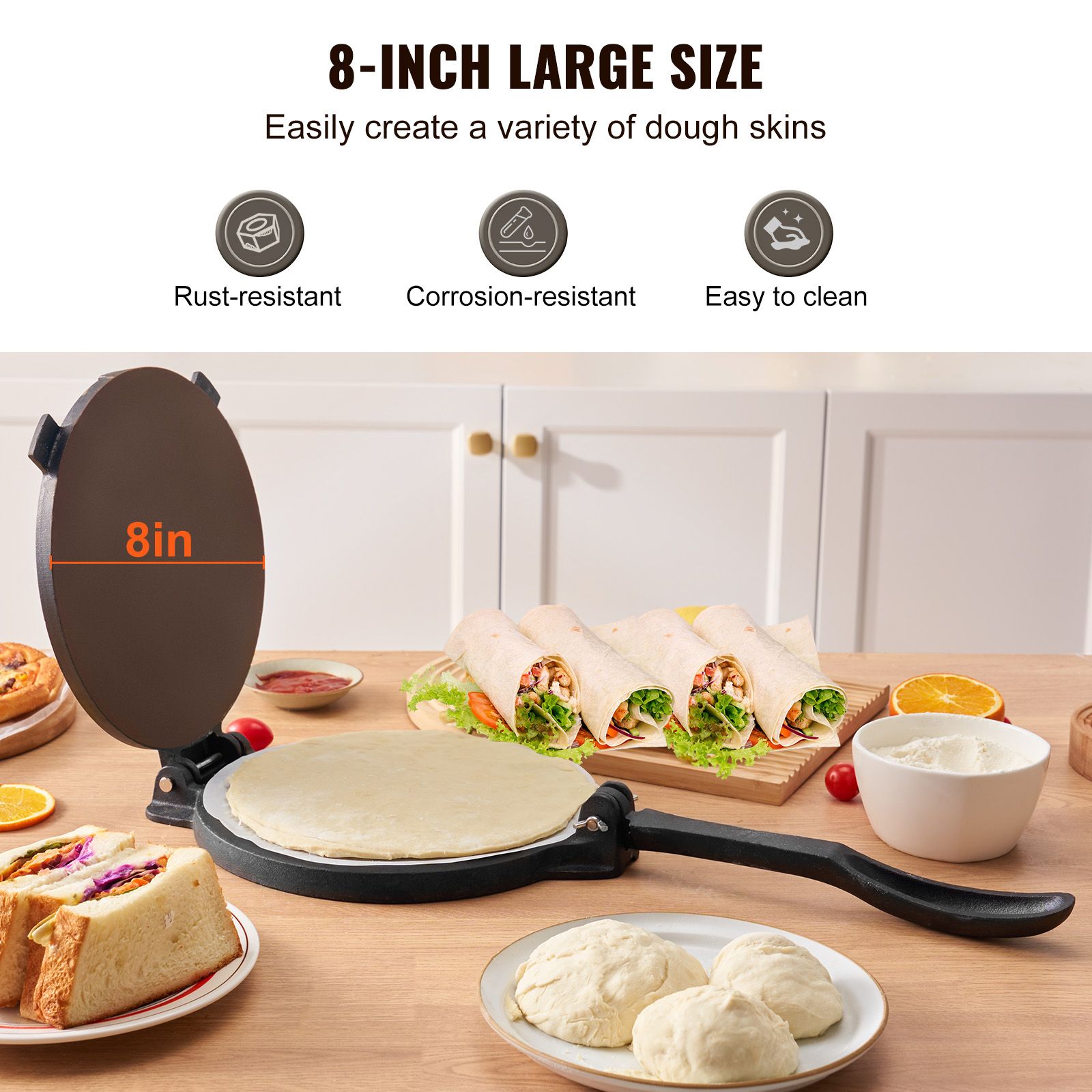 Tortilla Press, 8 Inch Tortill - đánh giá và giá Tortilla Press Cast