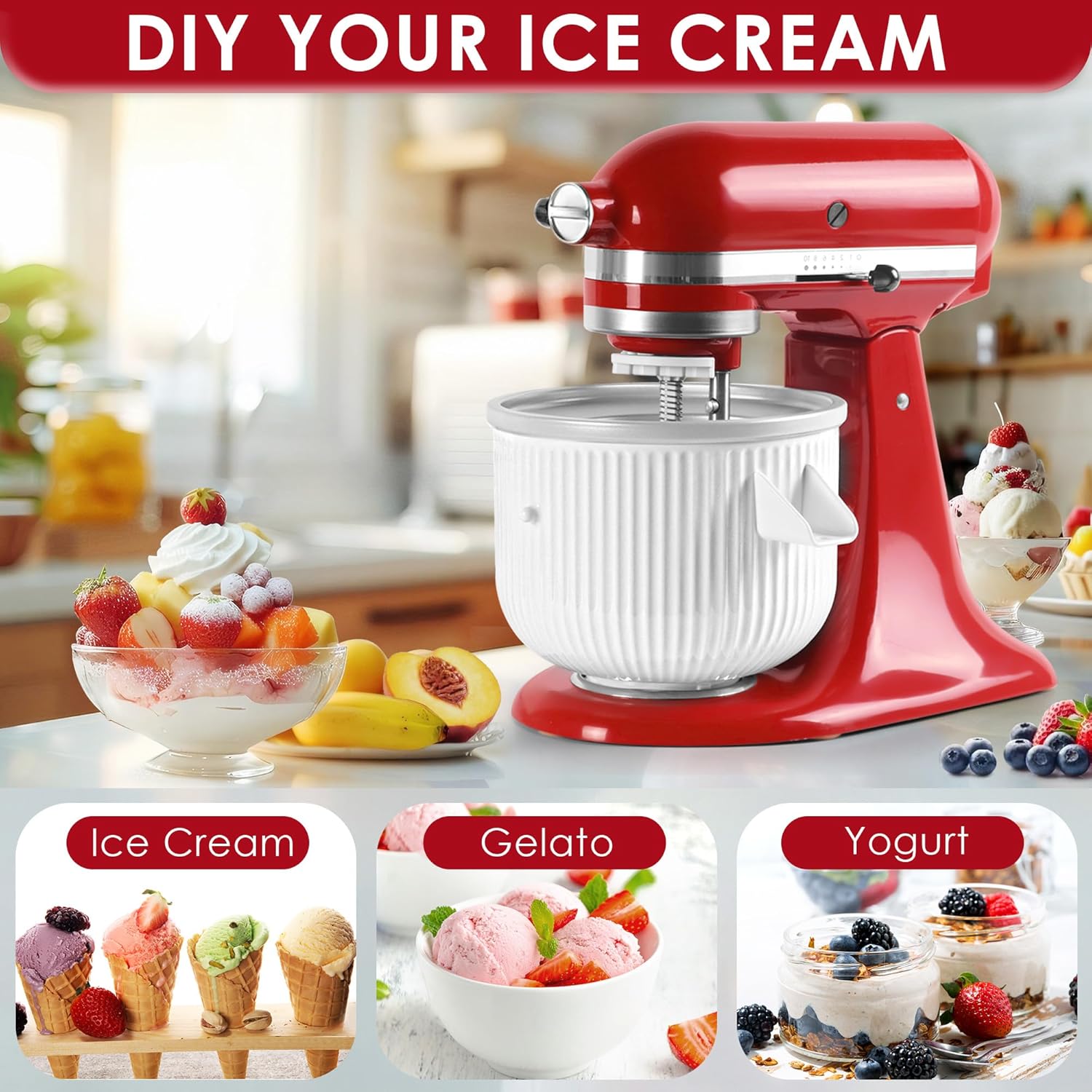 Ice Cream Maker Attachment for - đánh giá và giá Kitchen Appliances Kitchenaid